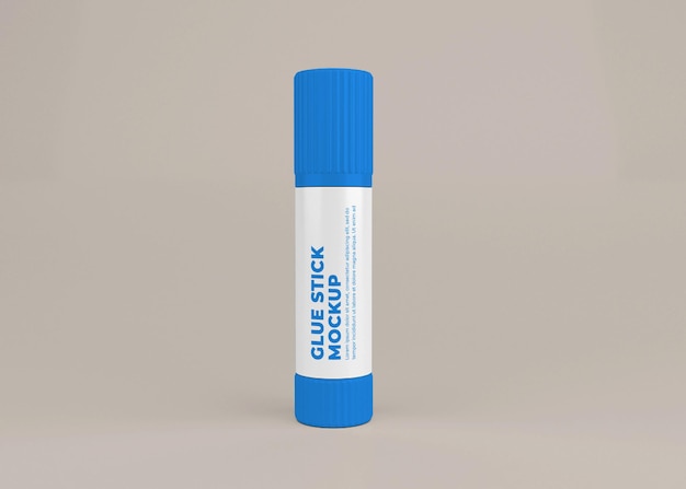 Glue stick label mockup design in 3d rendering isolated