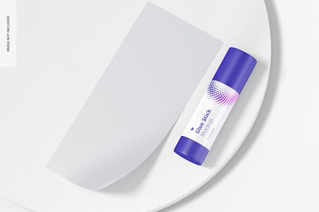 PSD glue stick mockup, top view