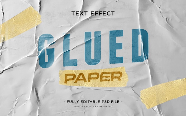 Glued paper text effect