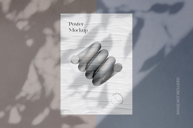 glued poster mockup with shadow overlay scene