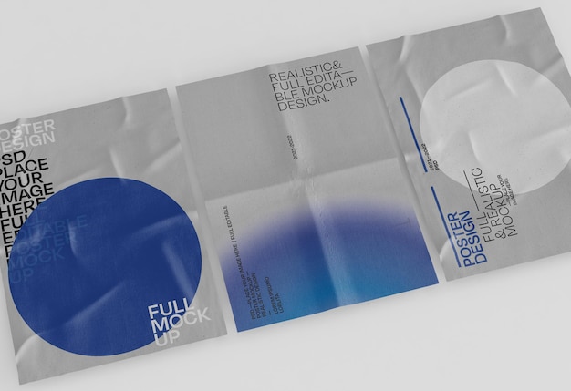 glued poster mockup