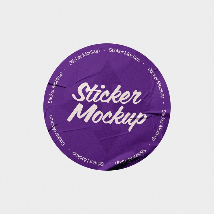 PSD glued sticker mockup