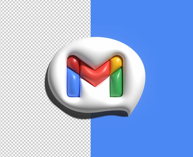 File psd trasparente 3d del logo gmail.