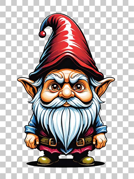 Illustrazione del design dei personaggi dei cartoni animati gnome su sfondo trasparente