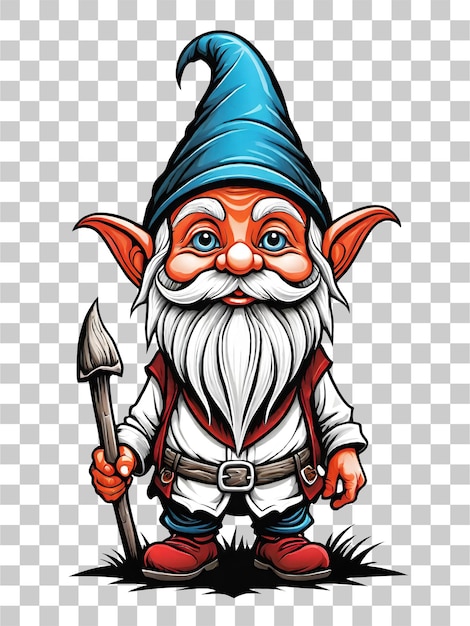 Gnome cartoon personage ontwerp illustratie op transparante achtergrond