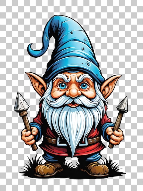 PSD gnome cartoon personage ontwerp illustratie op transparante achtergrond