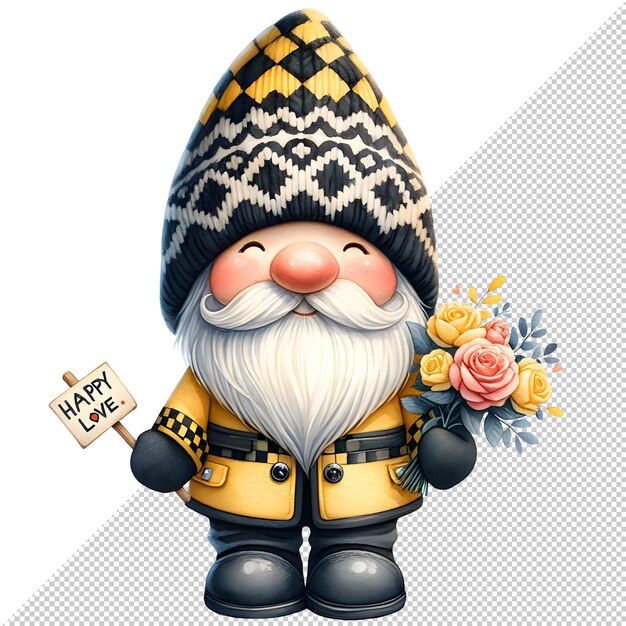 PSD gnome fathers day acquarello clipart illustrazione