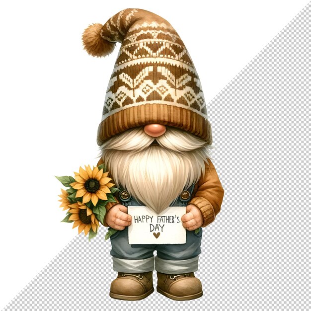 Gnome fathers day acquarello clipart illustrazione