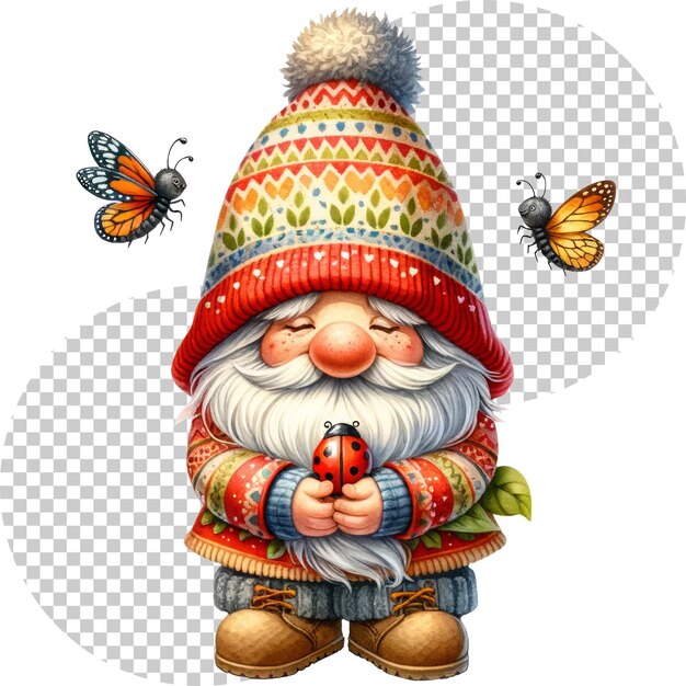 PSD gnome lente seizoensgebonden aquarel clipart illustratie