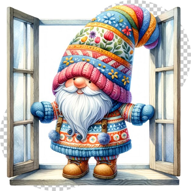 PSD gnome lente seizoensgebonden aquarel clipart illustratie