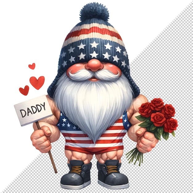 PSD gnome vadersdag aquarel clipart illustratie