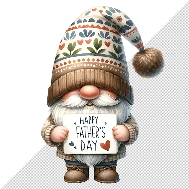 Gnome Vadersdag Aquarel Clipart Illustratie