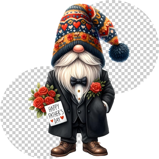 PSD gnome vadersdag aquarel clipart illustratie