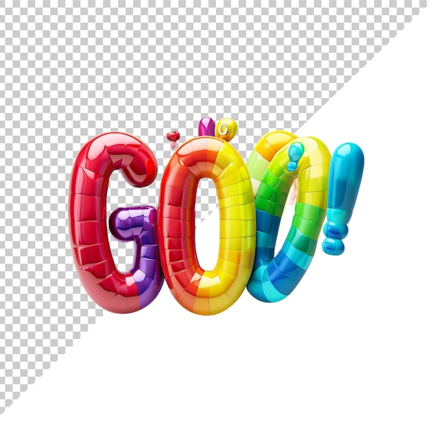 PSD go 3d text with transparent background