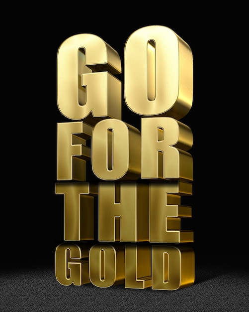 Go for the gold editable text effects