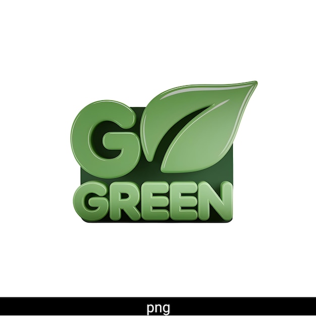 Go Green EcoFriendly 3D логотип с листом