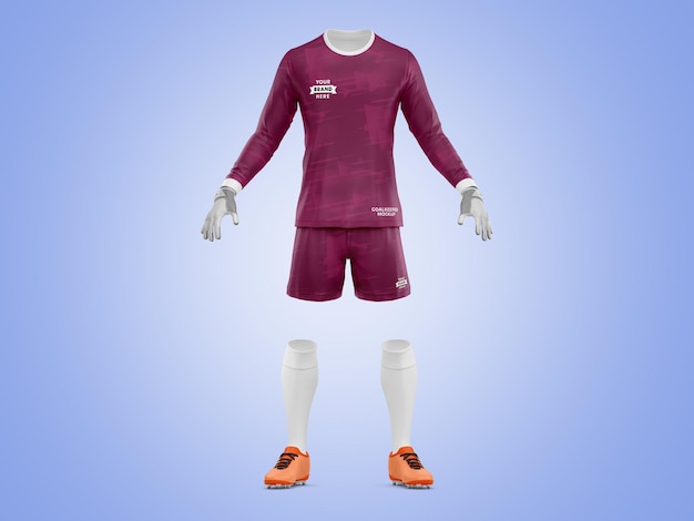 PSD vista frontale del mockup del portiere