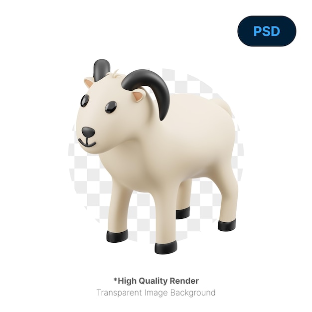 PSD goat 3d icon premium psd