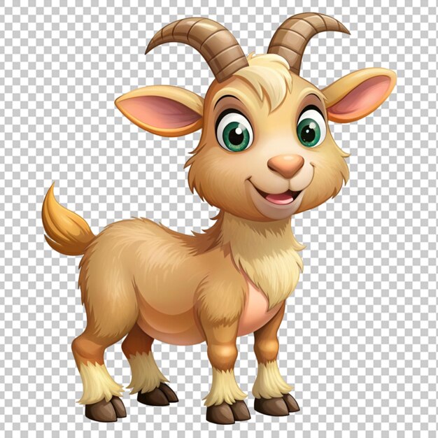 PSD goat cartoon character transparent background