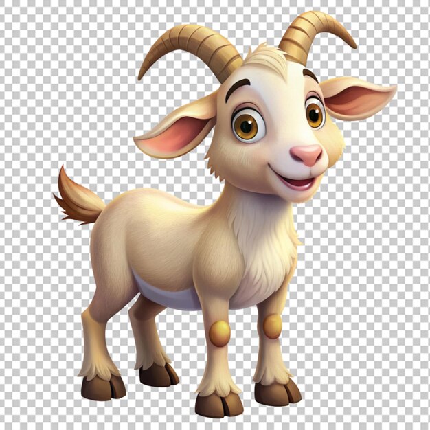 PSD goat cartoon character transparent background