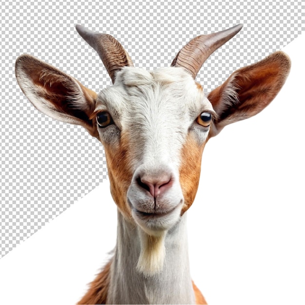 PSD goat face on transparent background