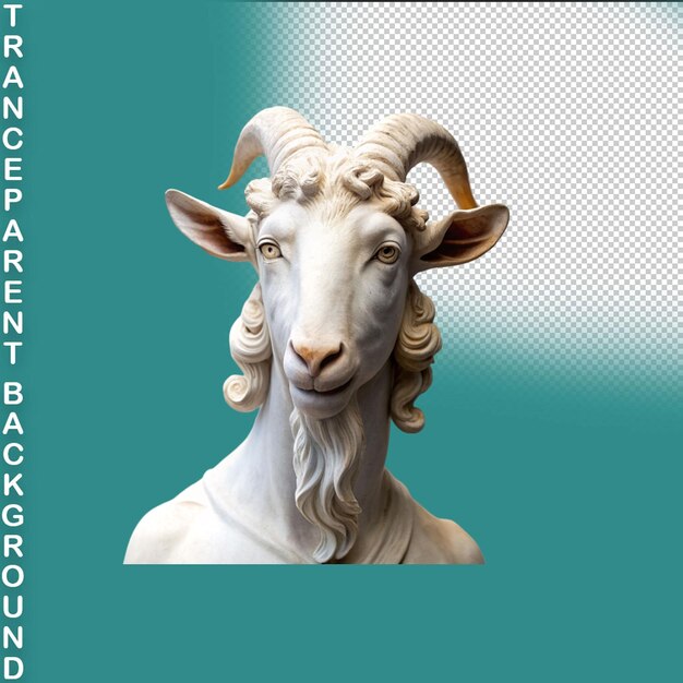 Logo della mascotte a testa di capra con sfondo trasparente