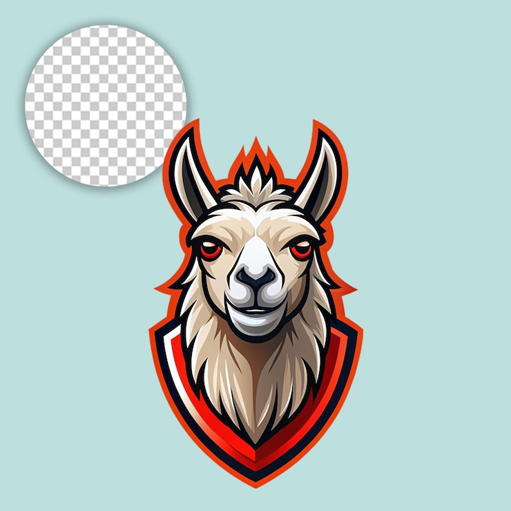 PSD goat logo on transparent background