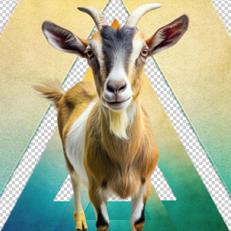 PSD goat on a transparent background