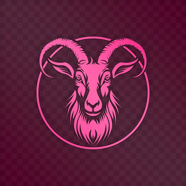 PSD a goat with a pink background for a logo design