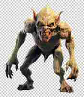 PSD goblin isolated on transparent background