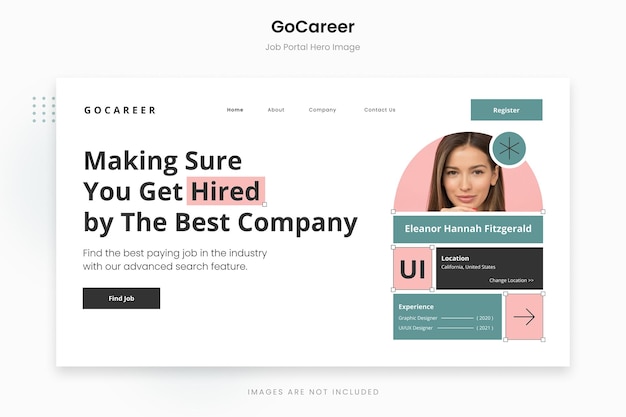 Gocareer - soft clean job portal hero-sjabloon