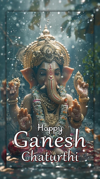 PSD god ganesha gelukkig ganesh chaturthi achtergrond indiase festival lord ganesh ontwerp vinayaka chaturthi