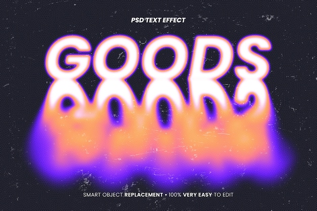 Gods melting text effect psd