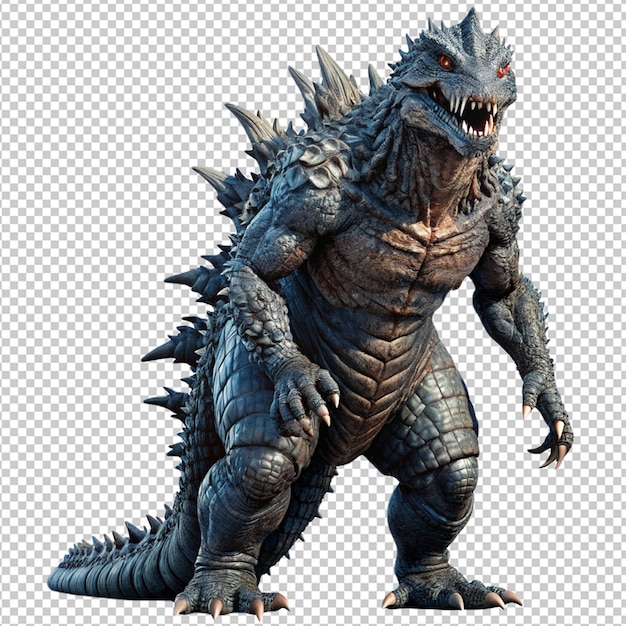 PSD godzilla on transparent background