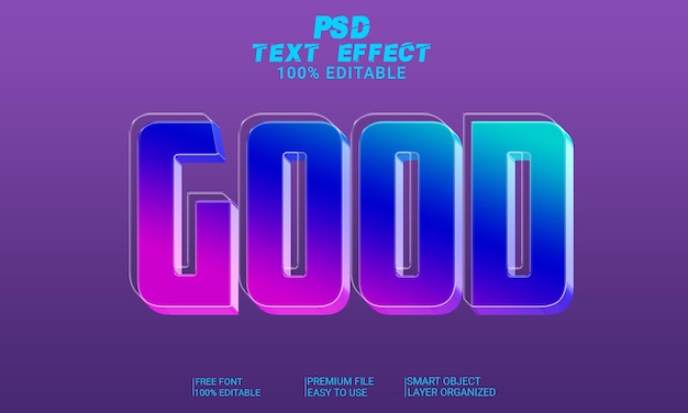 Goed 3d-teksteffect psd-bestand