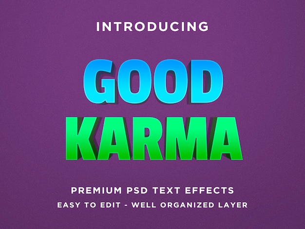 Goed Karma 3D-teksteffect