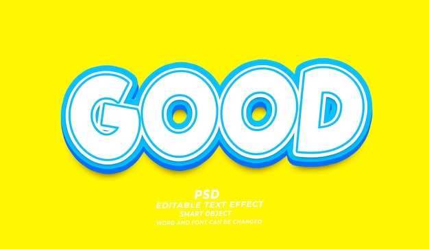 Goede 3D PSD bewerkbare tekst-effect Photoshop sjabloon