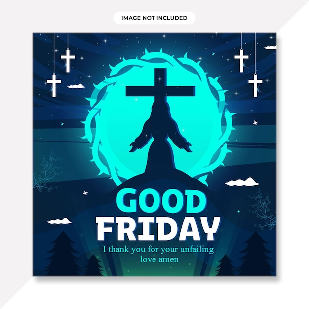 Goede vrijdag-bannermalplaatje achtergrond voor happy good friday-banner post flyer-ontwerp