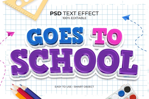 PSD goes to school text effect