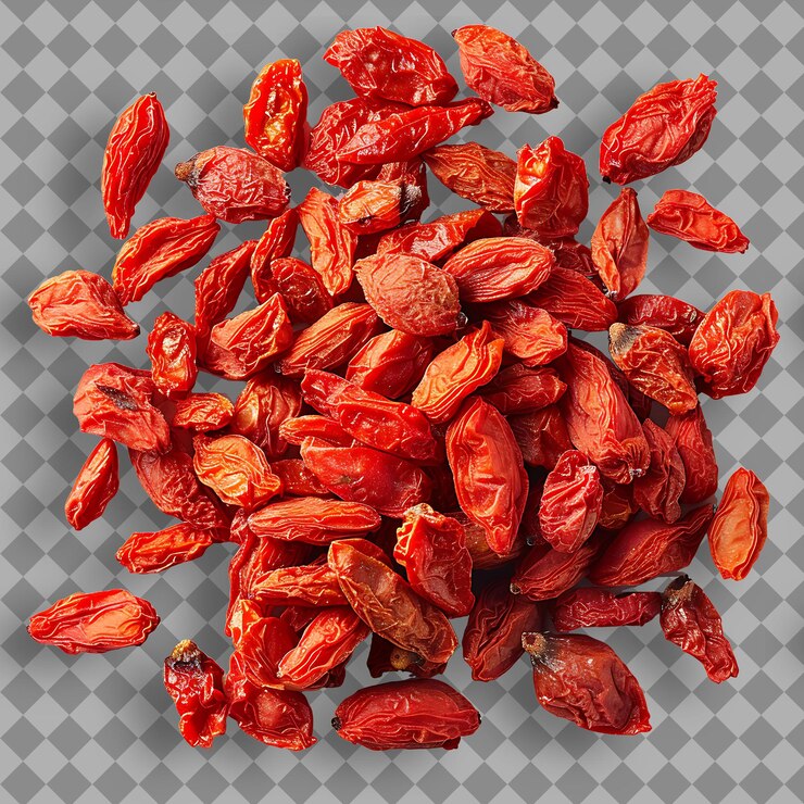 Goji Berry rodzaj zioła Lycium Barbarum forma zioła suszonego B Izolowany obiekt na czystym tle