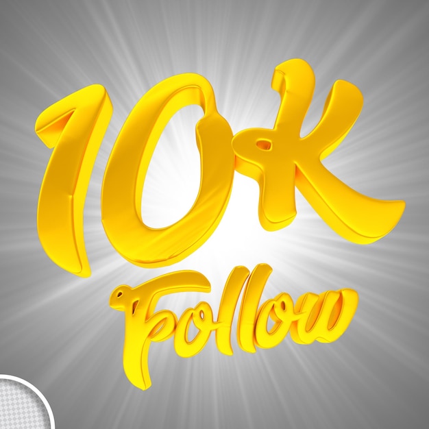 Gold 10k follow 3d rendering