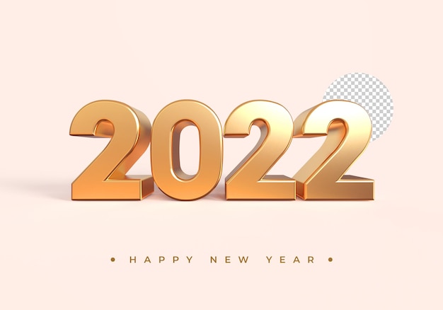 PSD gold 2021 new year 3d rendering isolated on transparent background