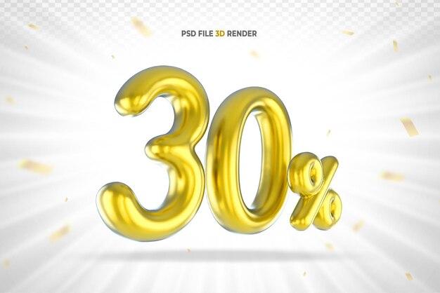 골드 30% 럭셔리 스타일 3d 렌더링