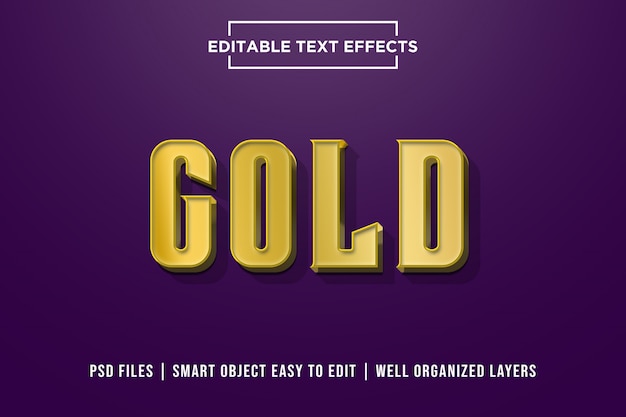 Gold - 3d bold premium text effect