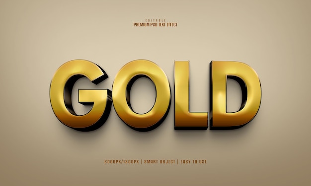 Gold 3d editable premium psd text effect