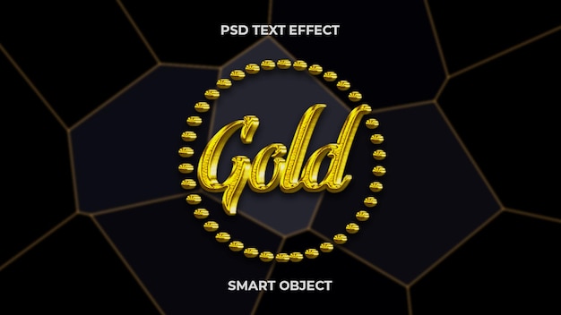 gold 3d editable psd text effect