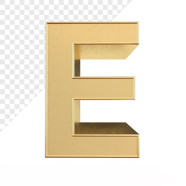 Gold 3d letter e