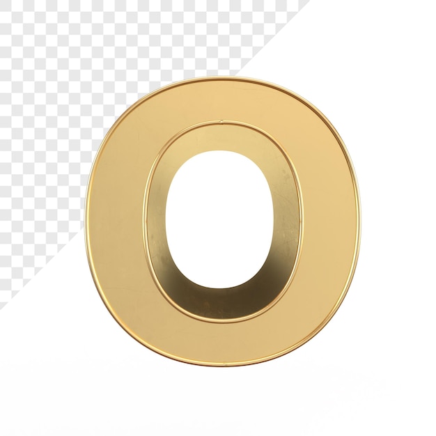 PSD gold 3d letter o