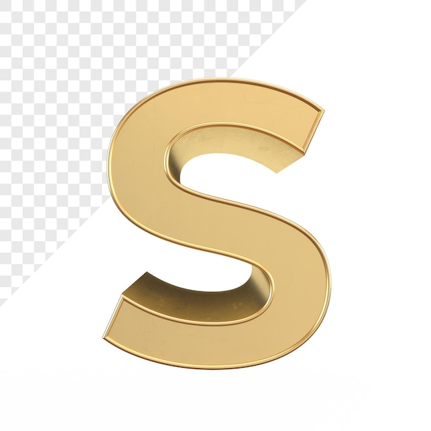 PSD gold 3d letter s