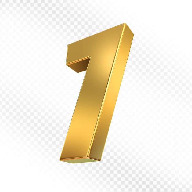 Gold 3D Number 7